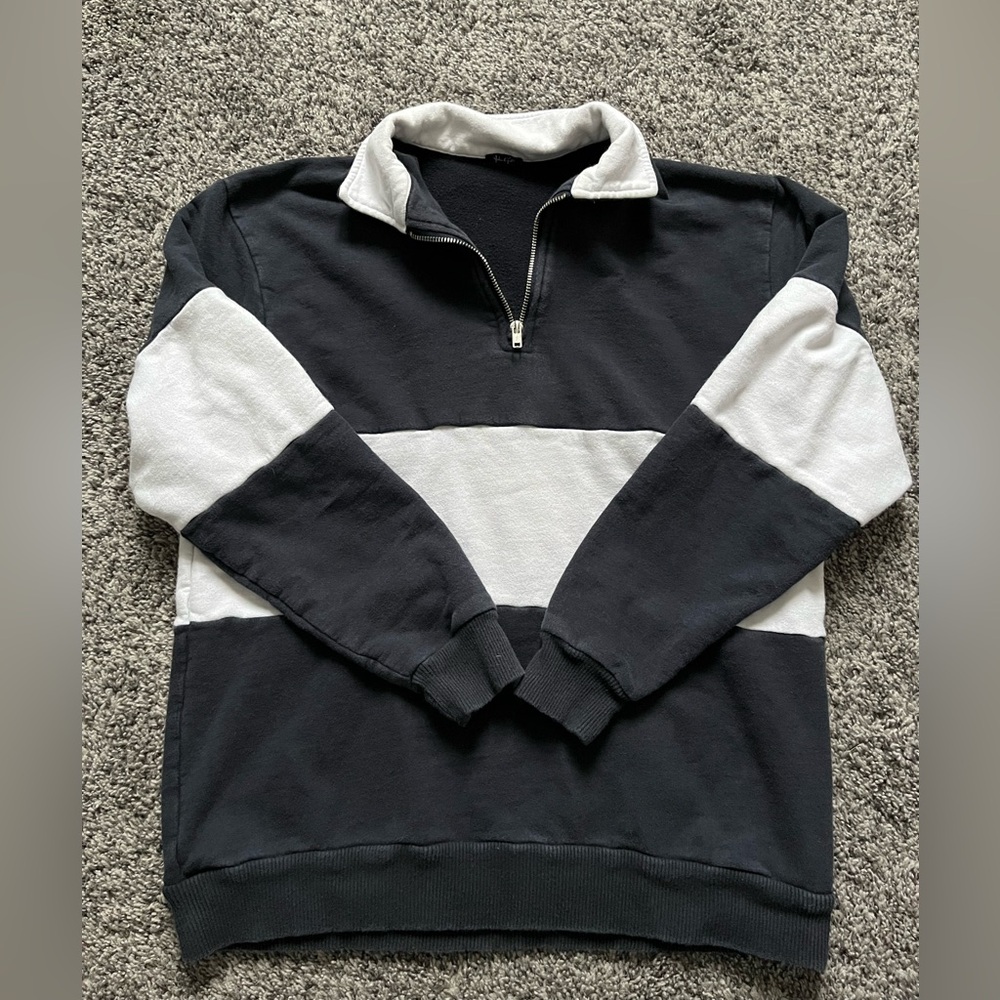 John Galt striped quarter zip